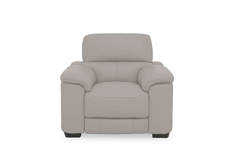 Nova Leather Chair - Silver Grey