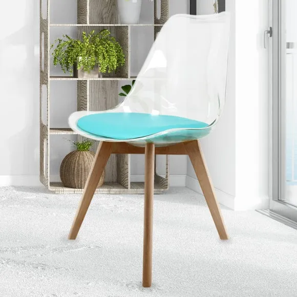 Fusion Living Soho Clear Plastic Dining Chair with Squared Legs 1