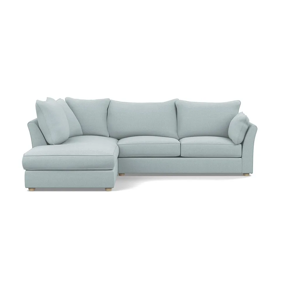 Heal's Tailor Medium Left Hand Facing Corner Sofa Brushed Cotton Mist Natural