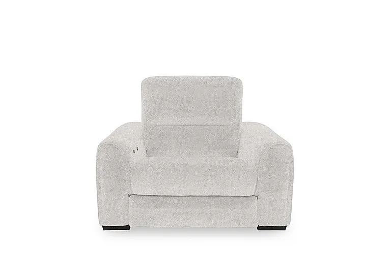 Flex Fabric Power Recliner Armchair with Storage Arms - R110 Sand
