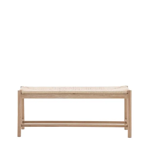 Elda Rope 2 Seater Dining Bench, Natural, 110cm 4