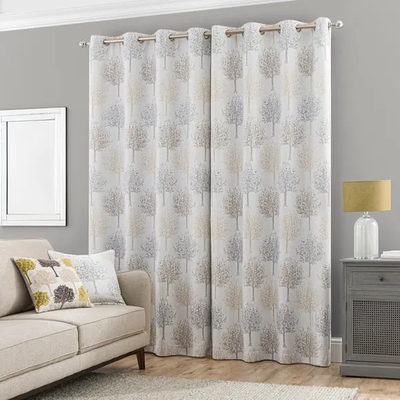 Jacquard Trees Eyelet Curtains 4