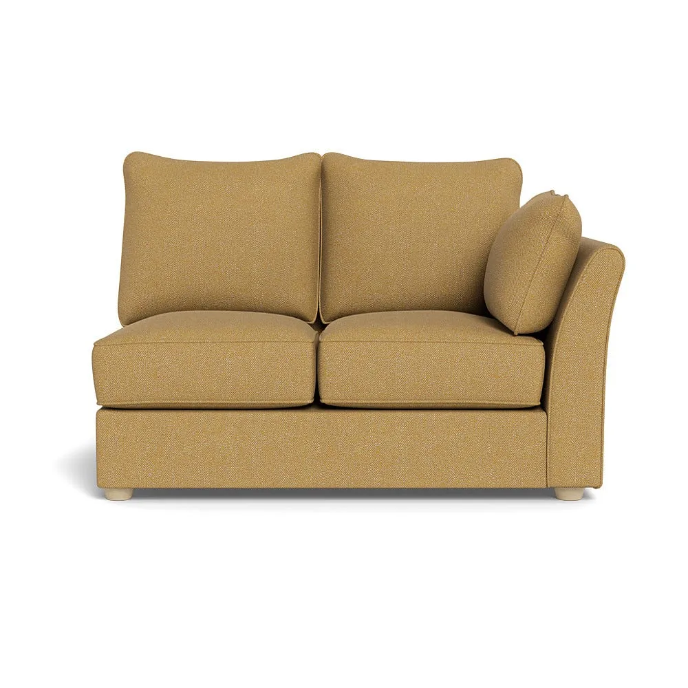 Heal's Tailor Double Unit Right Hand Facing Boucle Tweed Citrine Natural Beech Feet 1