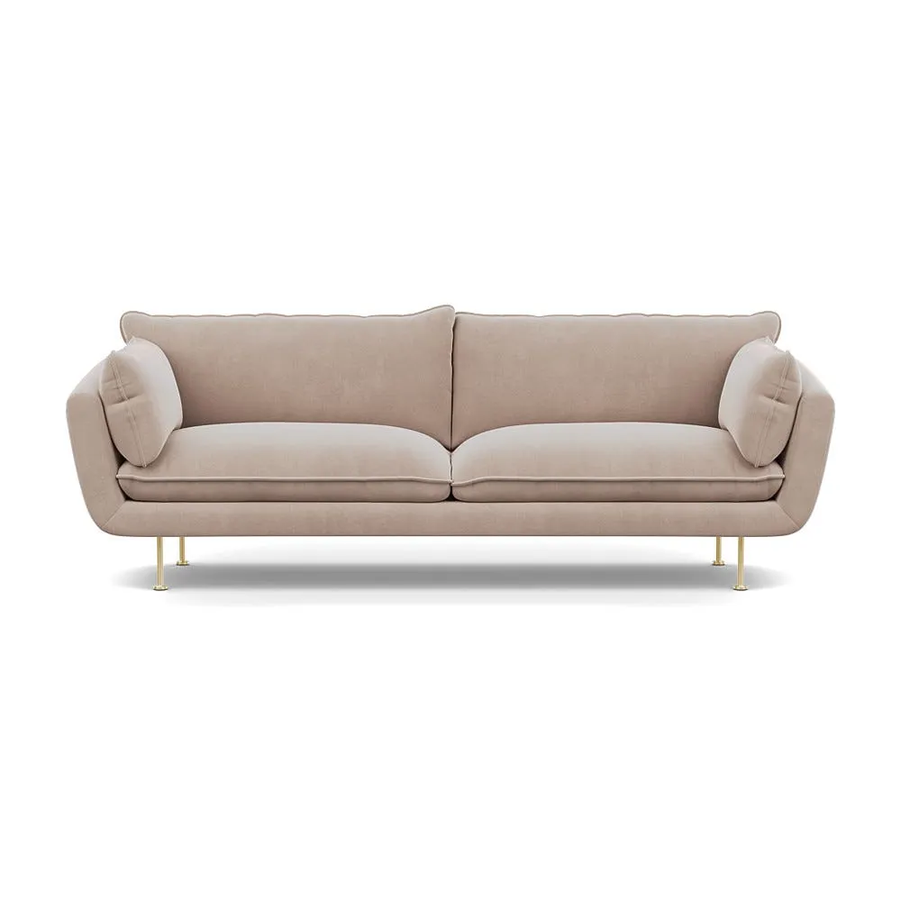 Heal's Allora 4 Seater Sofa Smart Velvet Pebble Brass Feet 1