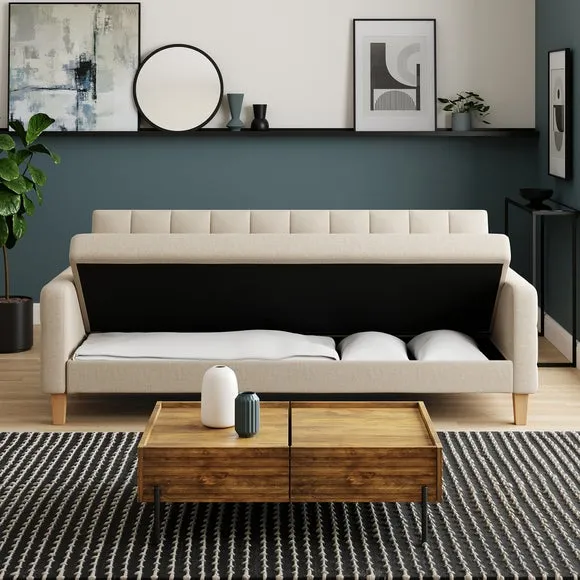 Harlow Flatweave Storage Double Sofa Bed 3