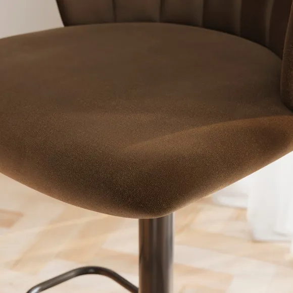 Kendall Bar Stool with Black Legs, Velvet 2