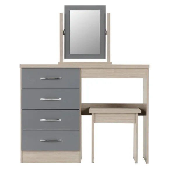 Nevada 4 Drawer Dressing Table Set with Mirror 4
