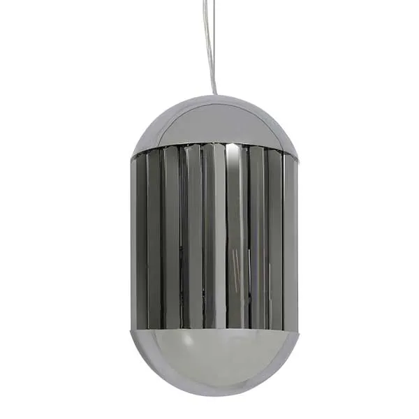 Chrome Hanging Pendant  Smoked Glass