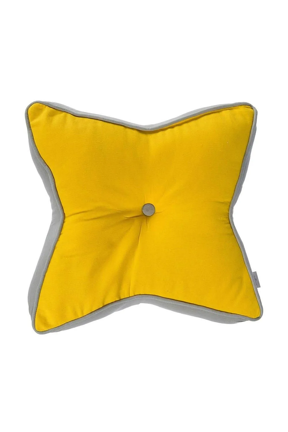 Homescapes Star Floor Cushion Soft Cotton, Comfy & OEKO-TEX® Certified in Yellow 1