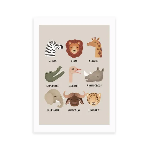 East End Prints Animal Safari In Stone Print by Kid of the Village 2