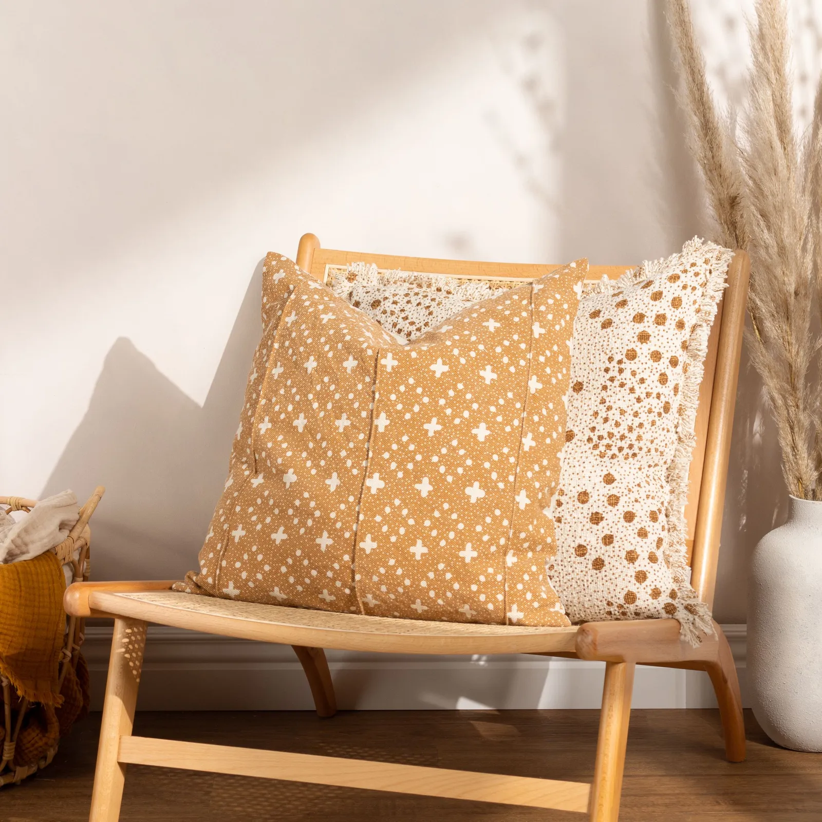 Yard Helm 100% Cotton Woven Cushion in Yellow 6