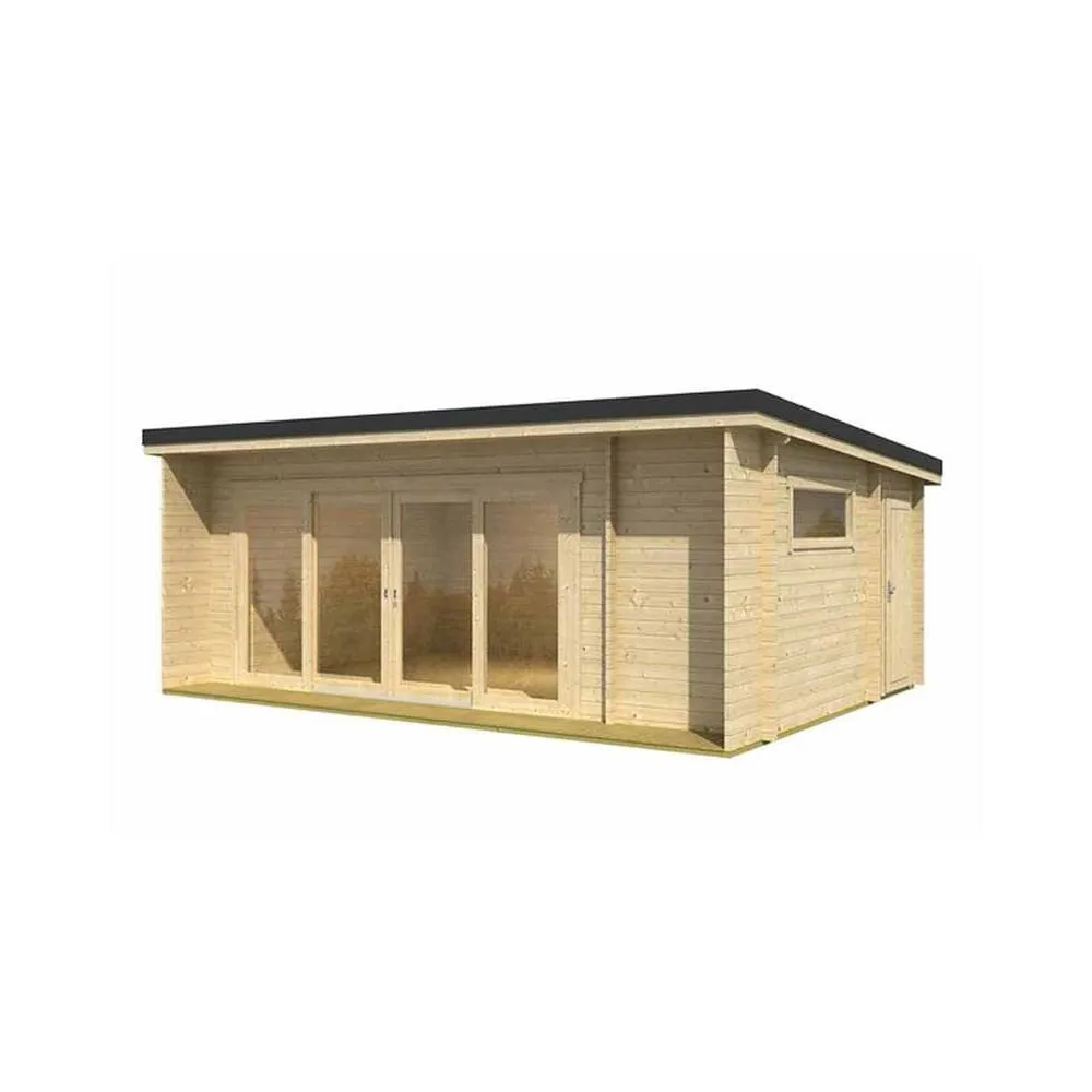 Lasita Maja Ltd Java-Log Cabin, Wooden Garden Room, Home Office - L648xW470xH245.1 cm in Brown 2