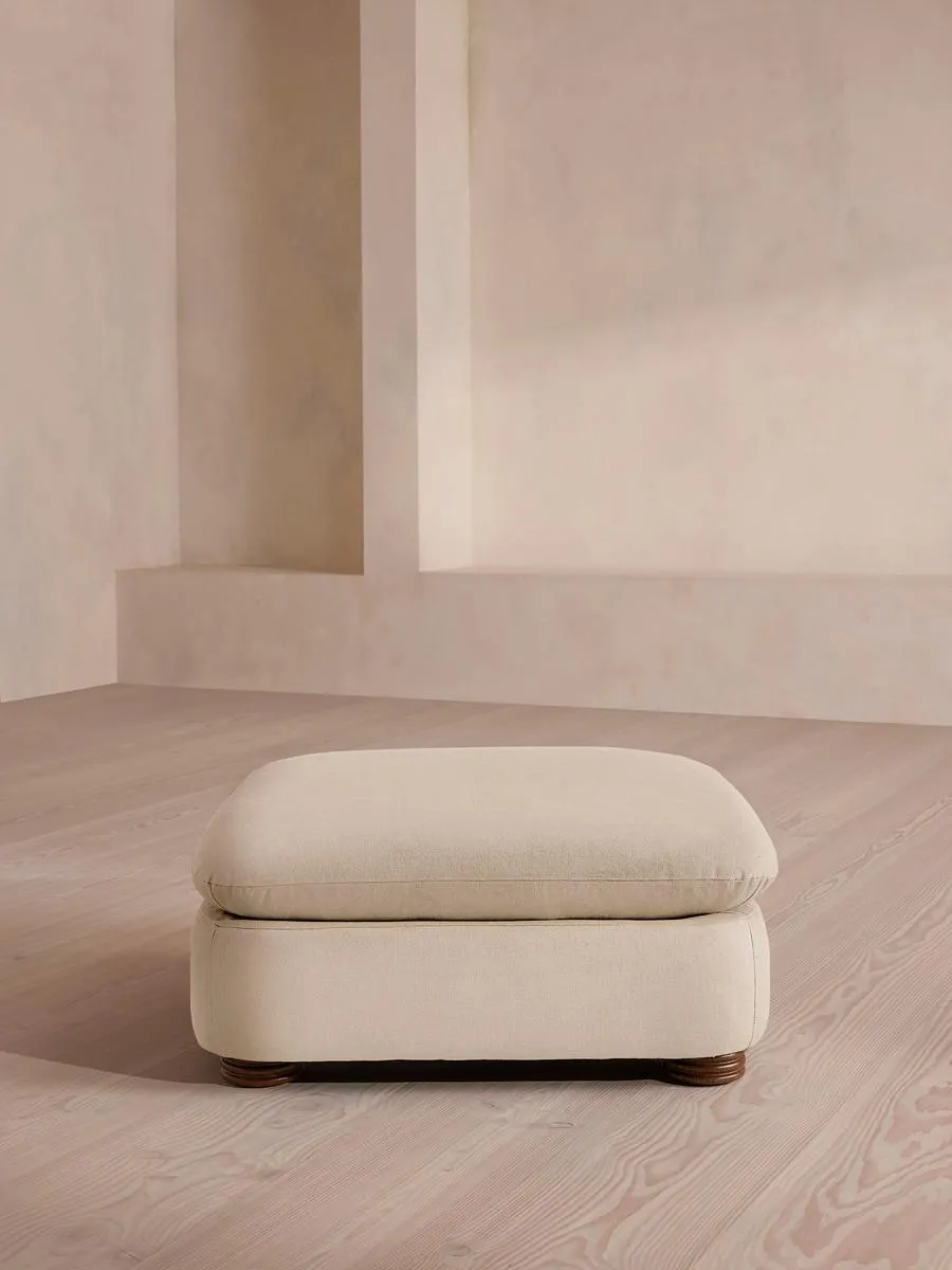 Rava Ottoman, Linen, Bisque