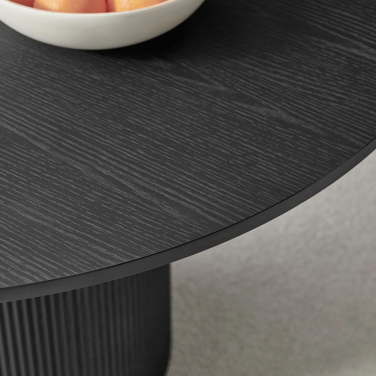 FurnitureboxUK Penrose 120cm Round Wooden Pedestal Dining Table in Black 6