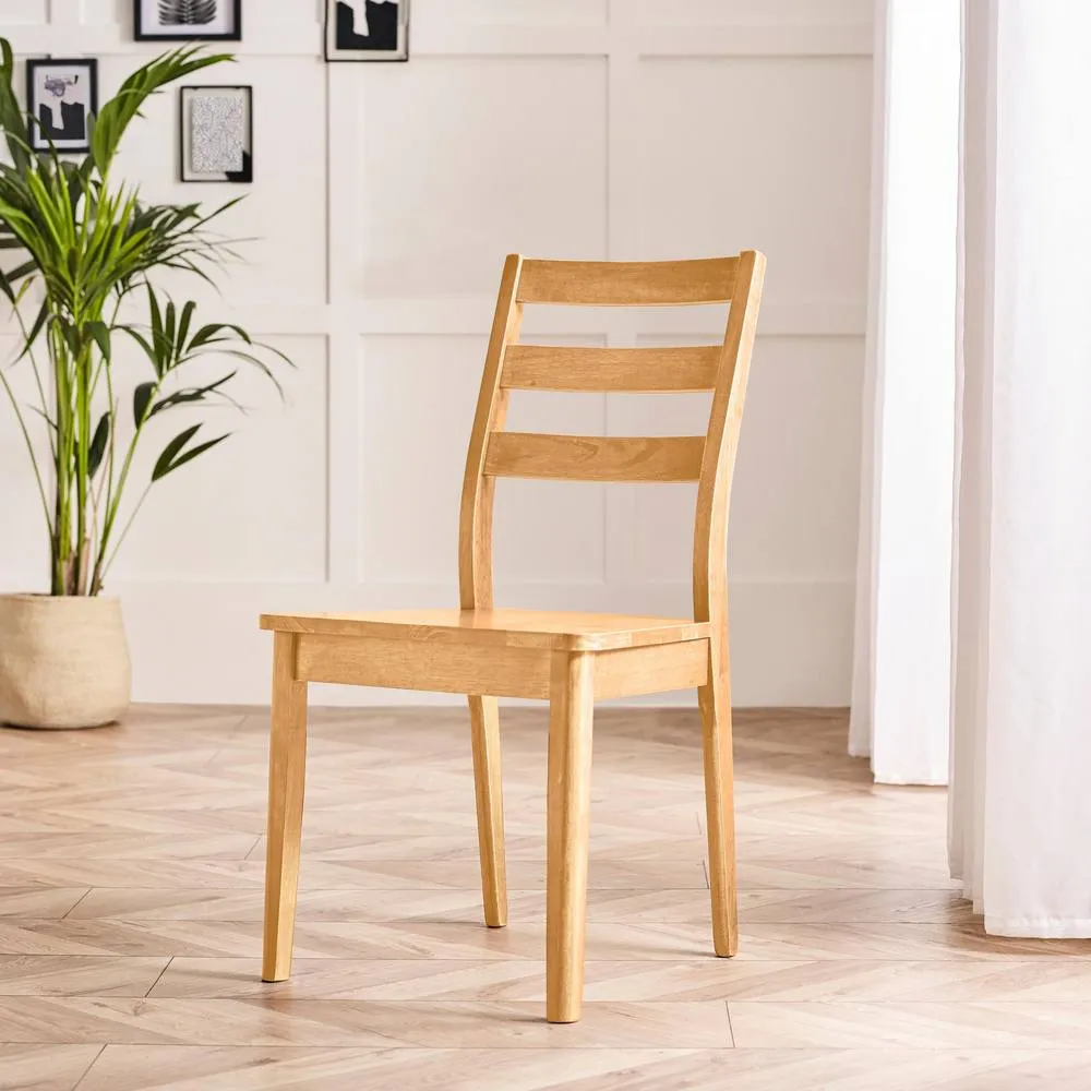 FurnitureboxUK 2x Lynton Oak Effect Wooden Dining Chairs in Light Brown 2