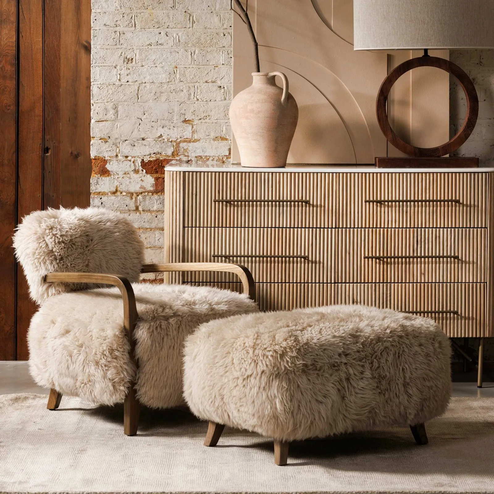 Timothy Oulton Cabana Footstool, Neutral Fabric | Barker & Stonehouse 2