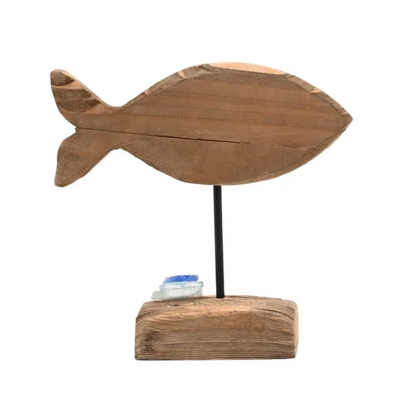 Love Life By The Sea Driftwood & Sea Glass Fish Ornament 4
