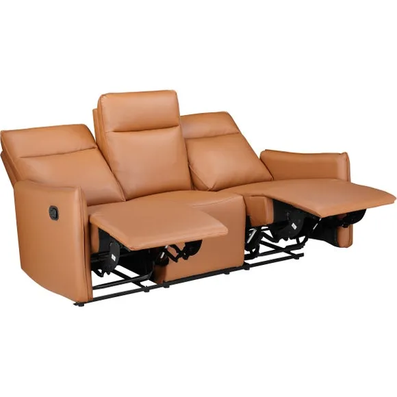 Lugo Faux Leather Manual Recliner 3 Seater Sofa 5