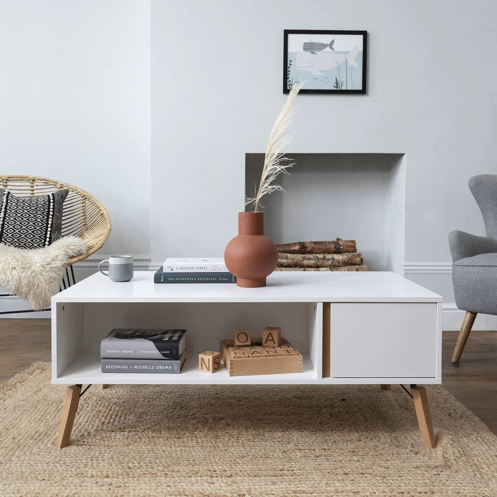 Nöa and Nani Otto Coffee Table with Storage in White 2