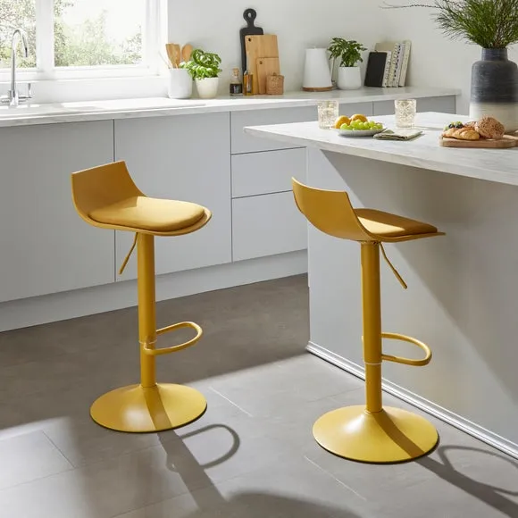 Dallis Height Adjustable Barstool, Fabric 2
