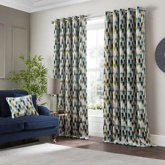Kelso Cut Velvet Eyelet Curtains 2