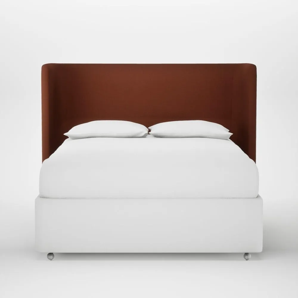 Heal's Monroe Headboard King Smart Cotton Linen Rust 1
