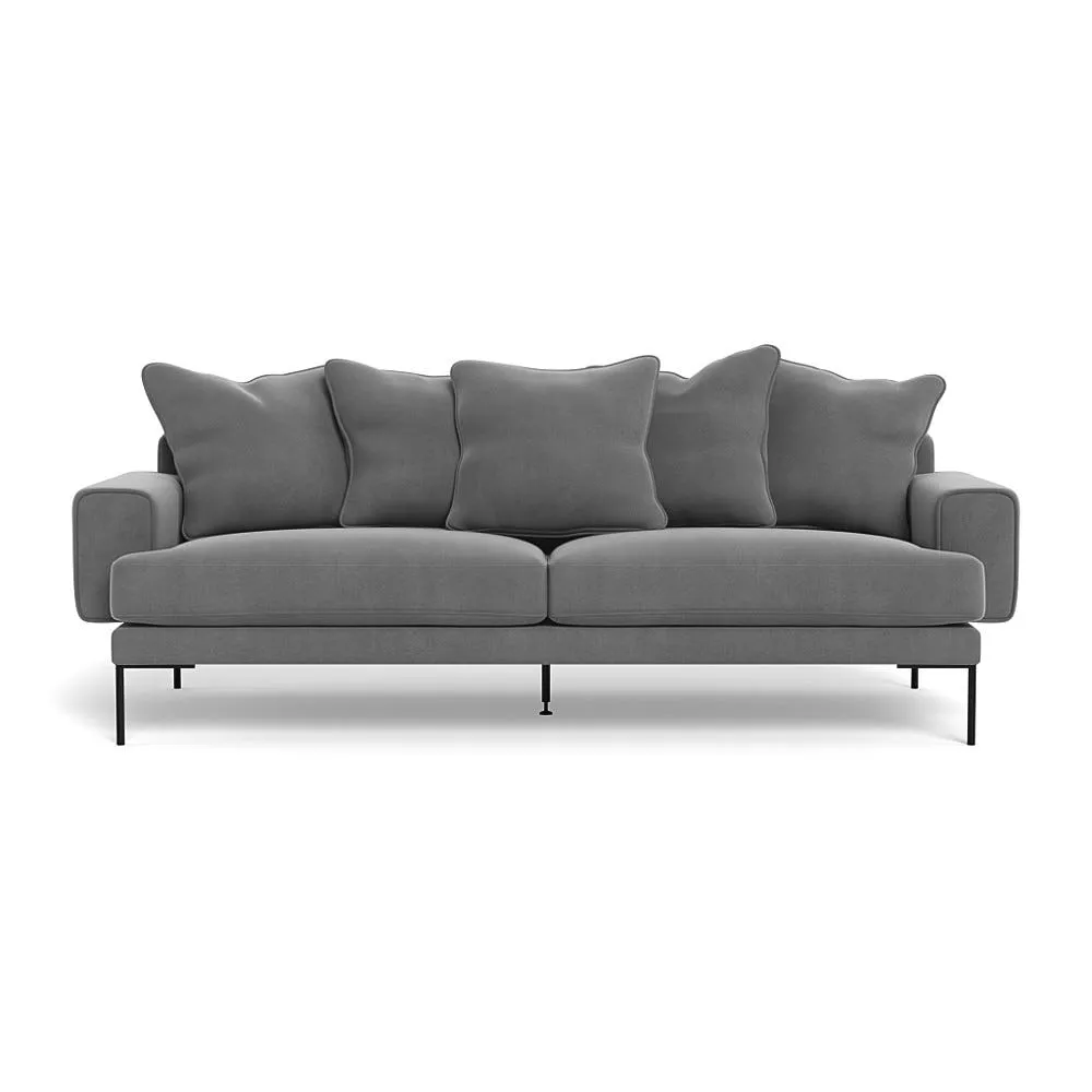 Heal's Torrington 4 Seater Sofa Smart Velvet Mercury Black Feet 1