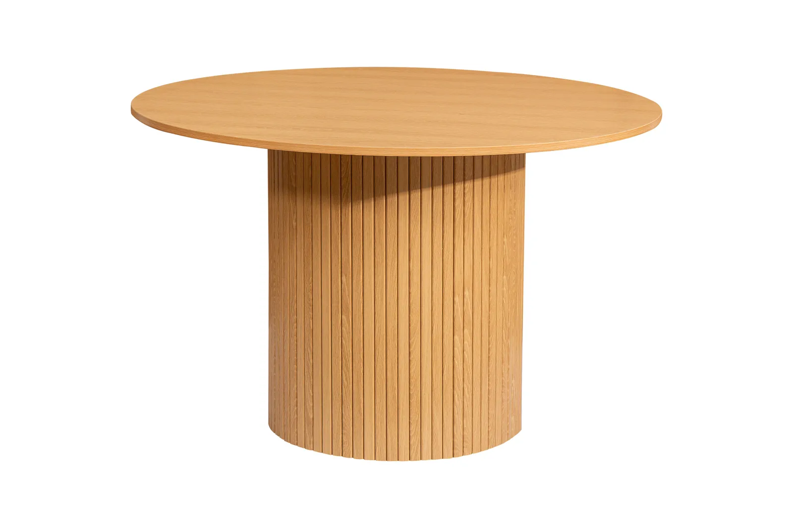 Birlea Axel Round Fluted Dining Table with 4 Chairs in Brown 2