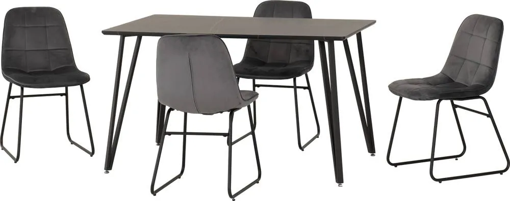 Seconique Marlow & Lukas Dining Set in Grey 3
