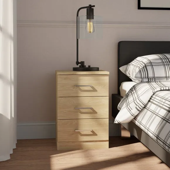 Foster 3 Drawer Bedside Table 1