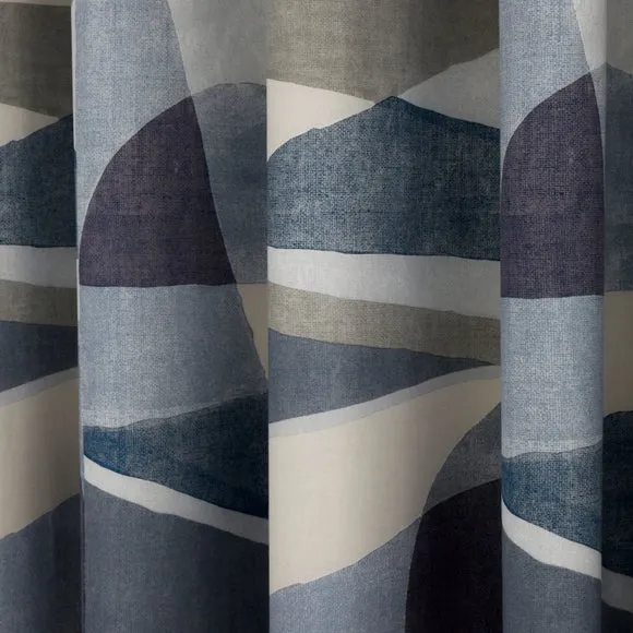 Bronte Geo Polycotton Blackout Eyelet Curtains 3