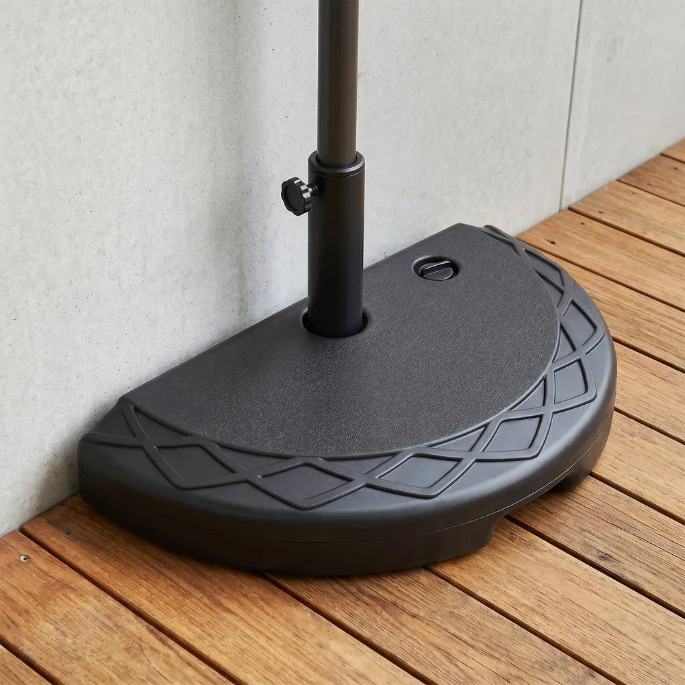 Costway Patio Umbrella Base 20 kg Water & Sand Fillable Umbrella Stand in Black