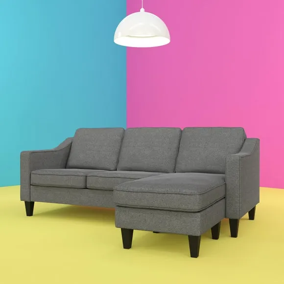 Brighton Linen Sectional Sofa, Grey 2
