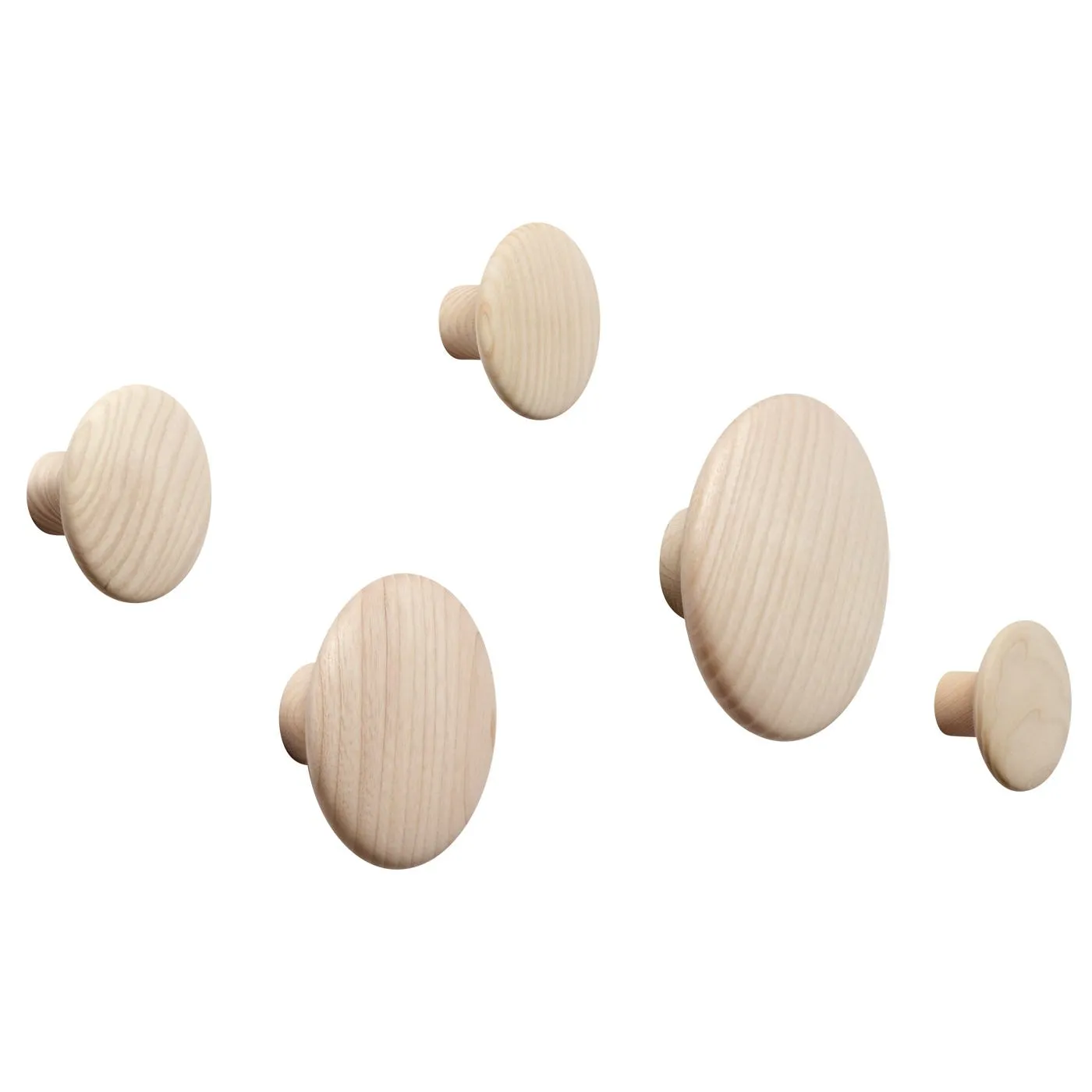 Muuto The Dots Set of 5 Coat Hooks Oak 2