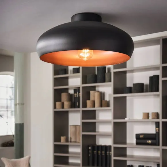 EGLO Mogano Retro Semi-Flush Ceiling Light