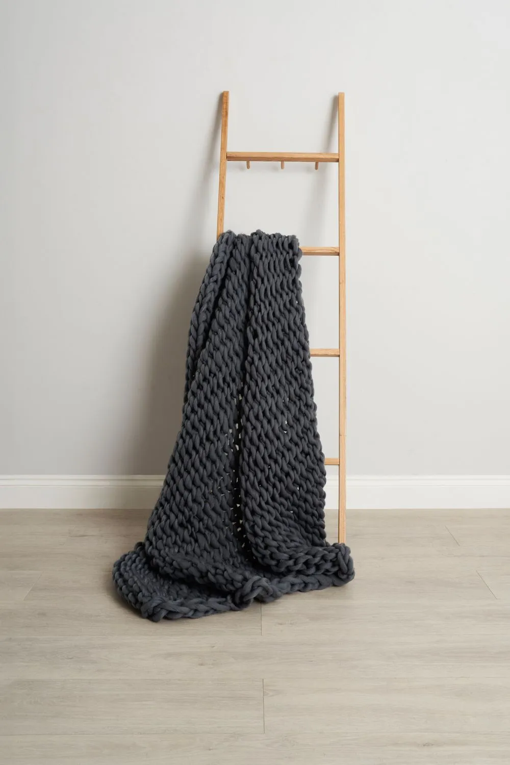 BHS Chunky Cable Throw in Grey