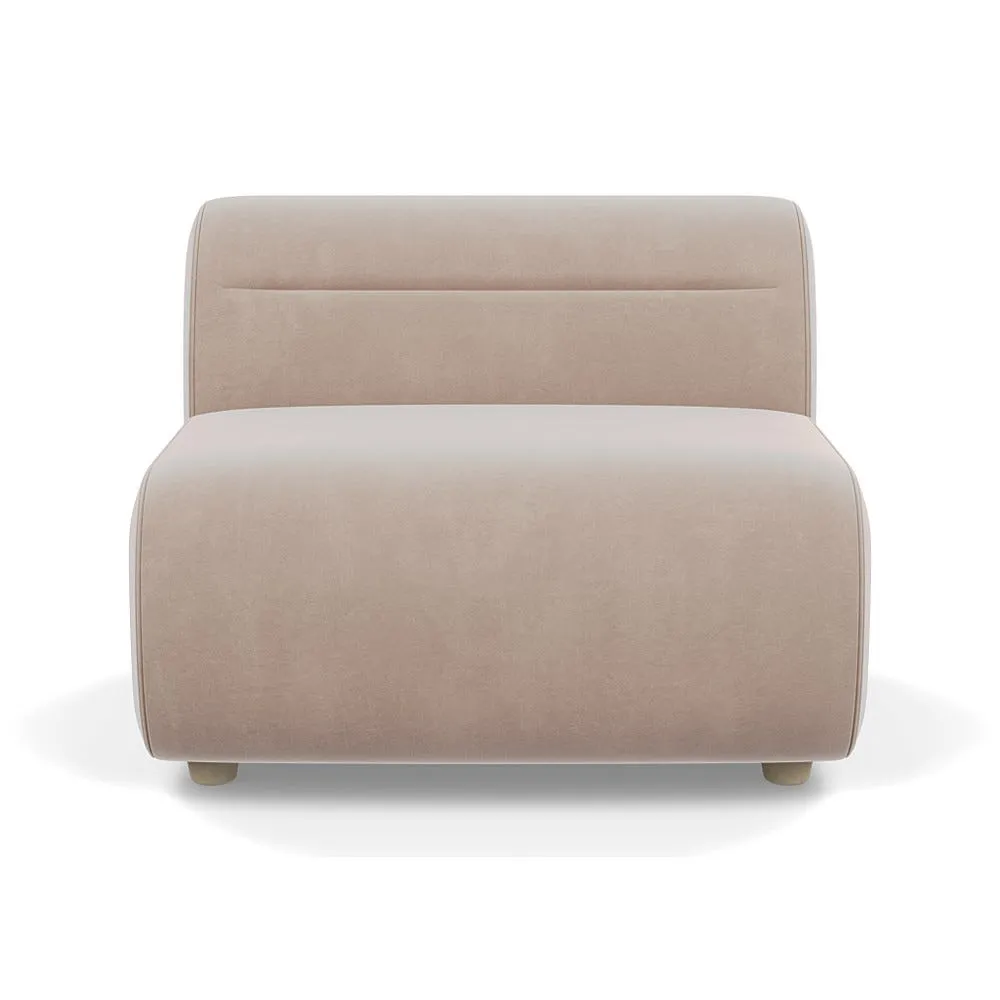 Heal's Lilli Large Single Module Smart Velvet Pebble Natural Beech Feet 1
