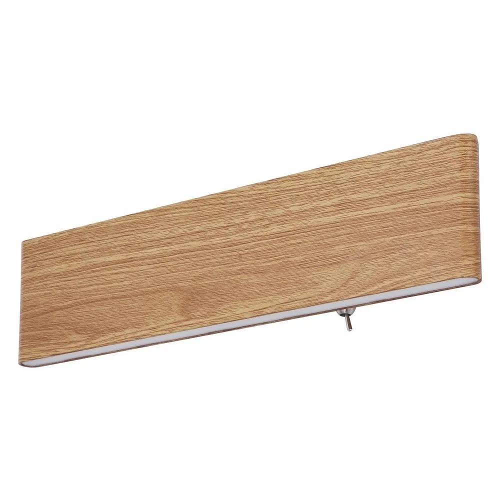 Netlighting Siegfried 30cm Integrated LED Wall Lamp Wood Look LED 3000K in Brown 2