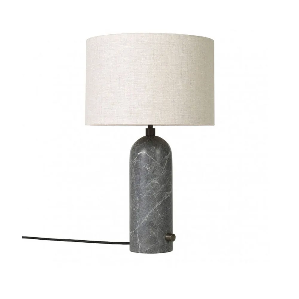 Gubi Gravity Table Lamp Small Grey Marble Base Canvas Shade 2