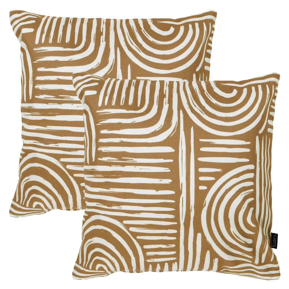 icon 2 Pack Cushion 43x43 Kyoto Fabric - Curve in Gold