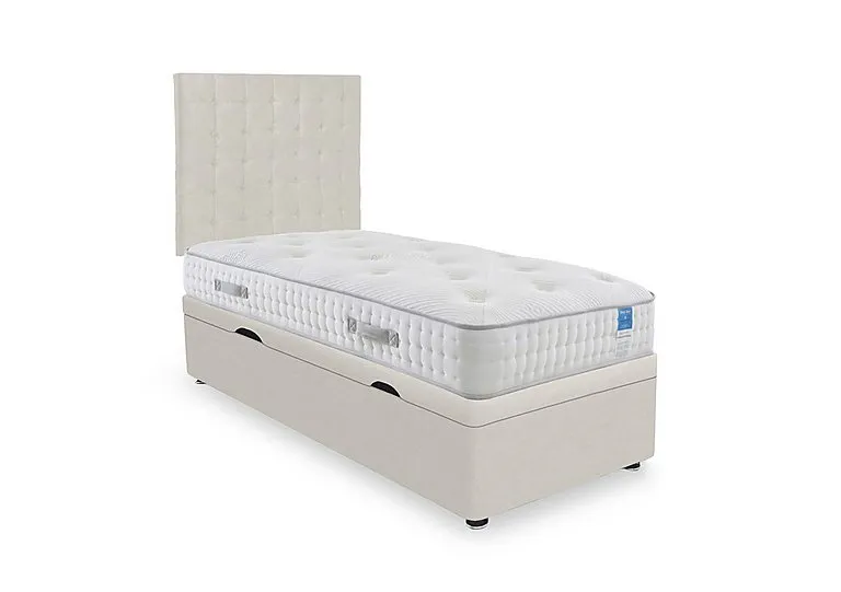Ergo Deluxe Side Lift Ottoman Divan Set - Small Single - Plush Ecru