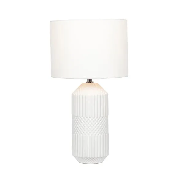 Meribel Tall Geo Textured Ceramic Table Lamp 2