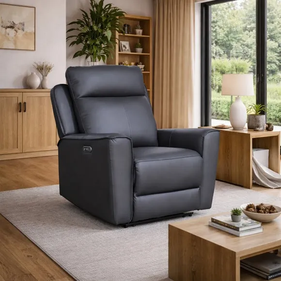 Aspire Elmhurst Leather Power Recliner Armchair