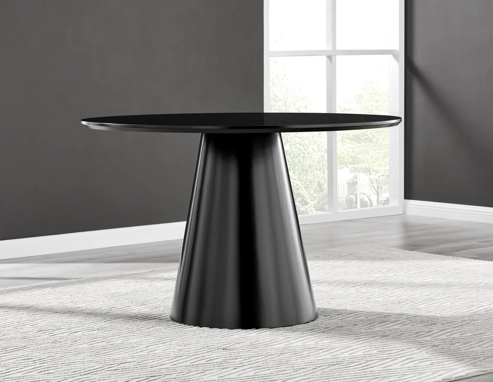 FurnitureboxUK Palma 120cm 6-Seater Round Pedestal Dining Table In Multiple Finishes in Black 6
