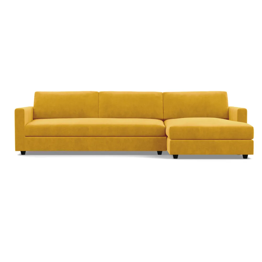 Heal's Nimbus II Complete 4 Seater Corner Chaise RHF Smart Luxe Velvet Canary