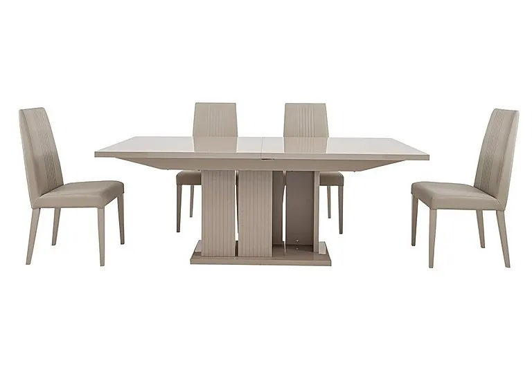 Livia Extending Dining Table and 4 Chairs - 160-cm