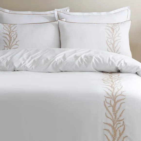 Embroidered Leaf Trail Microfibre Duvet Cover & Pillowcase Set 5
