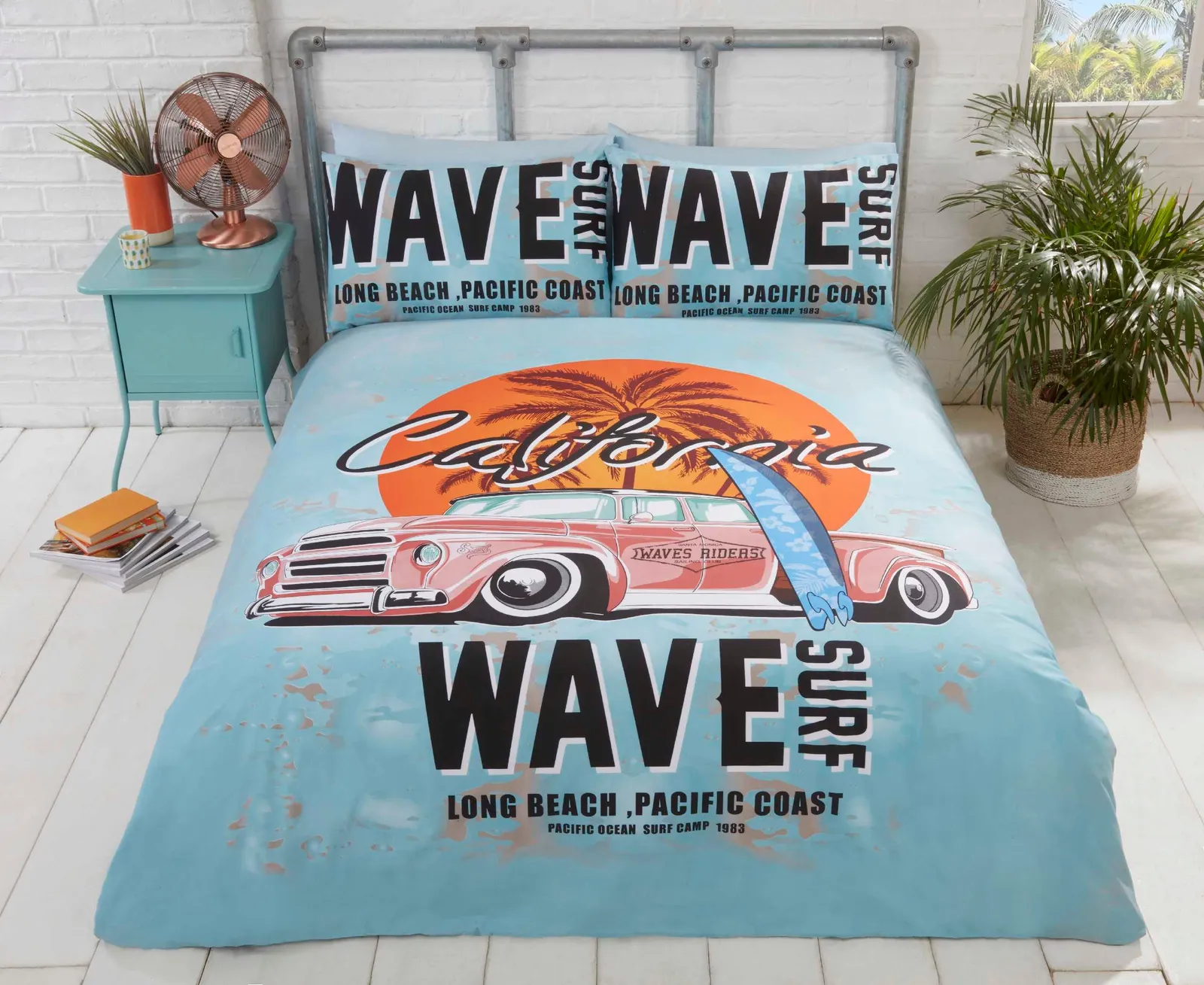 Rapport Home California Polycotton Duvet Cover Set With Pillowcase in Blue