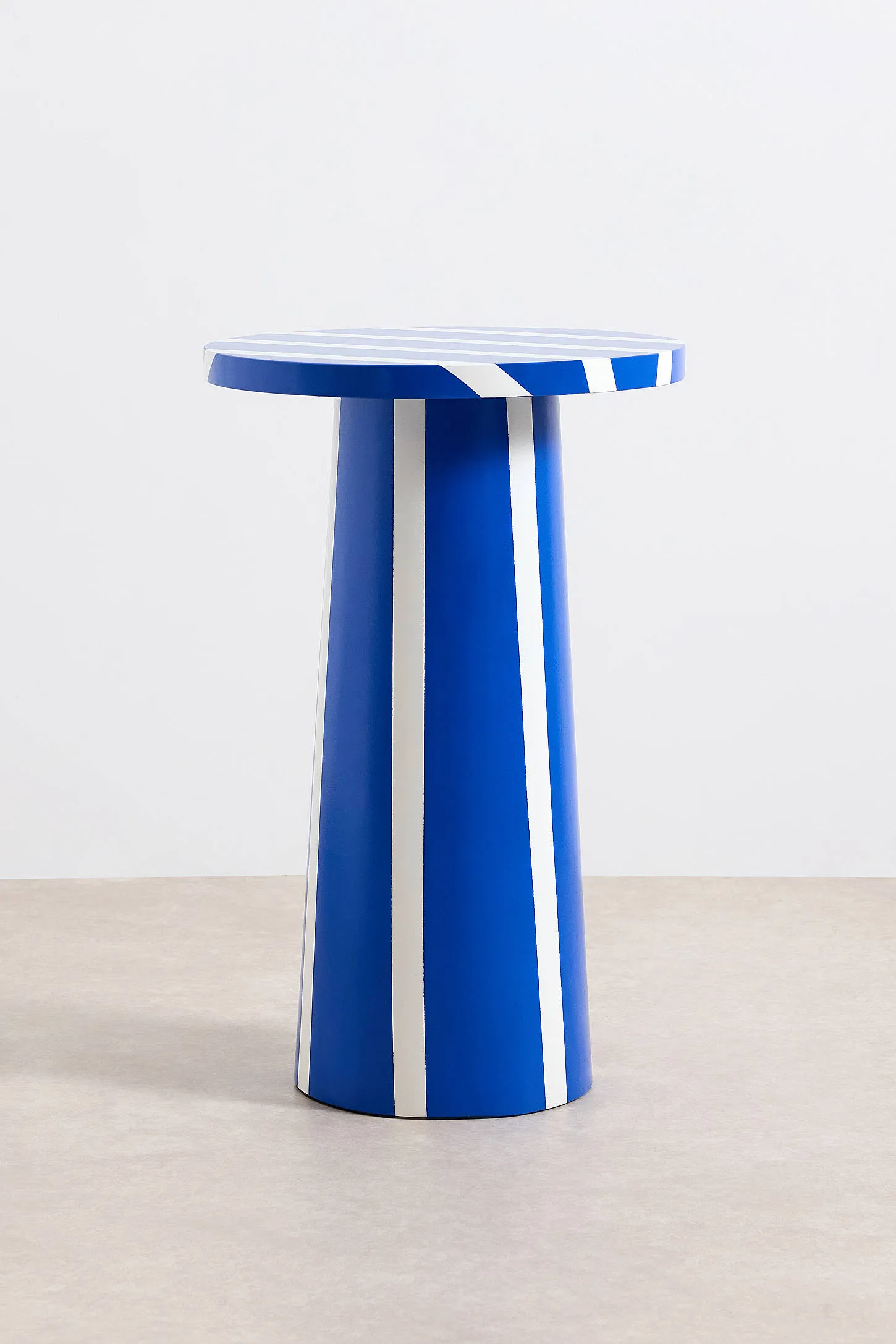 Striped Side Table - Blue 4