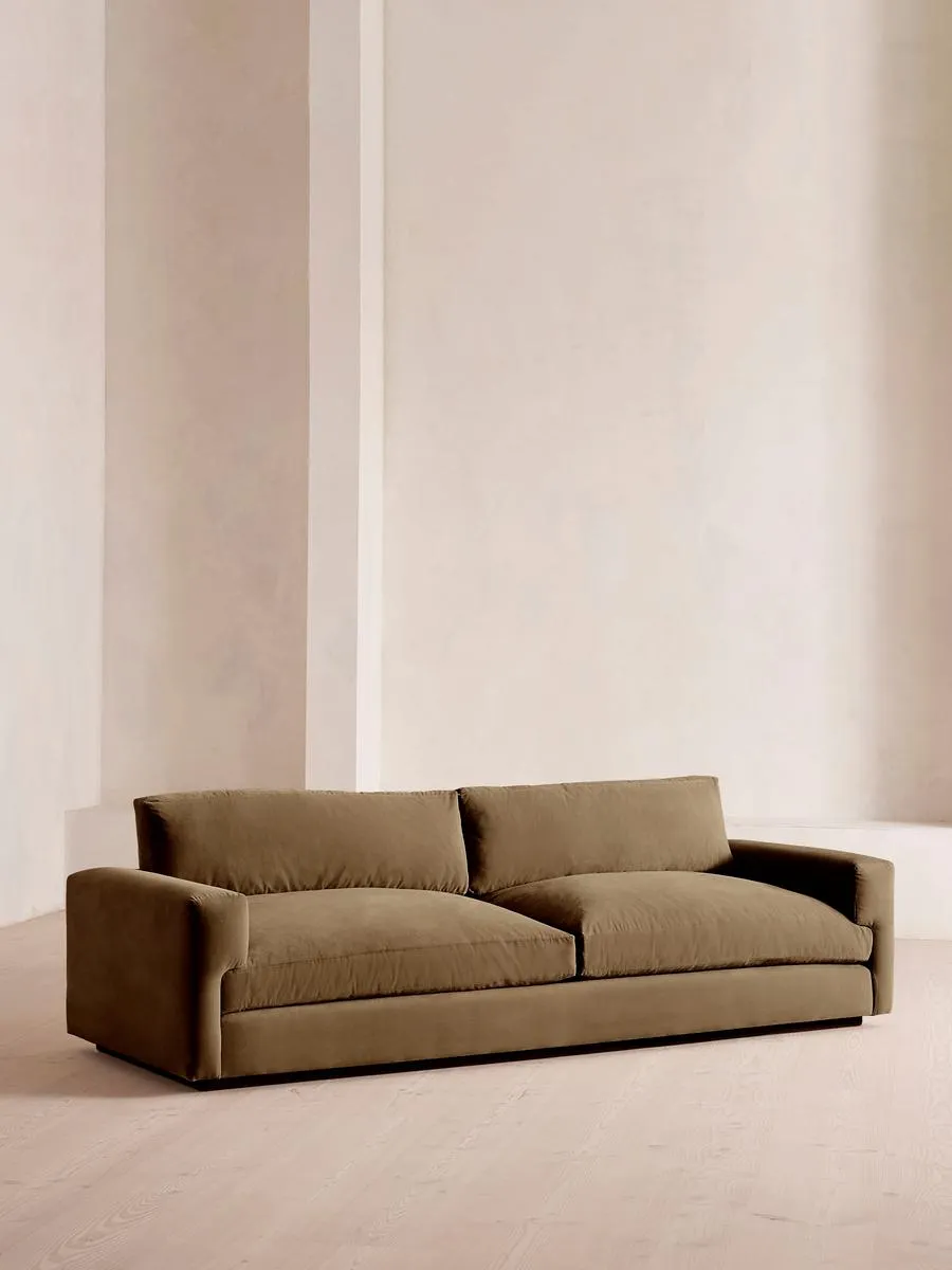 Mossley Four Seater Sofa, Velvet, Truffle